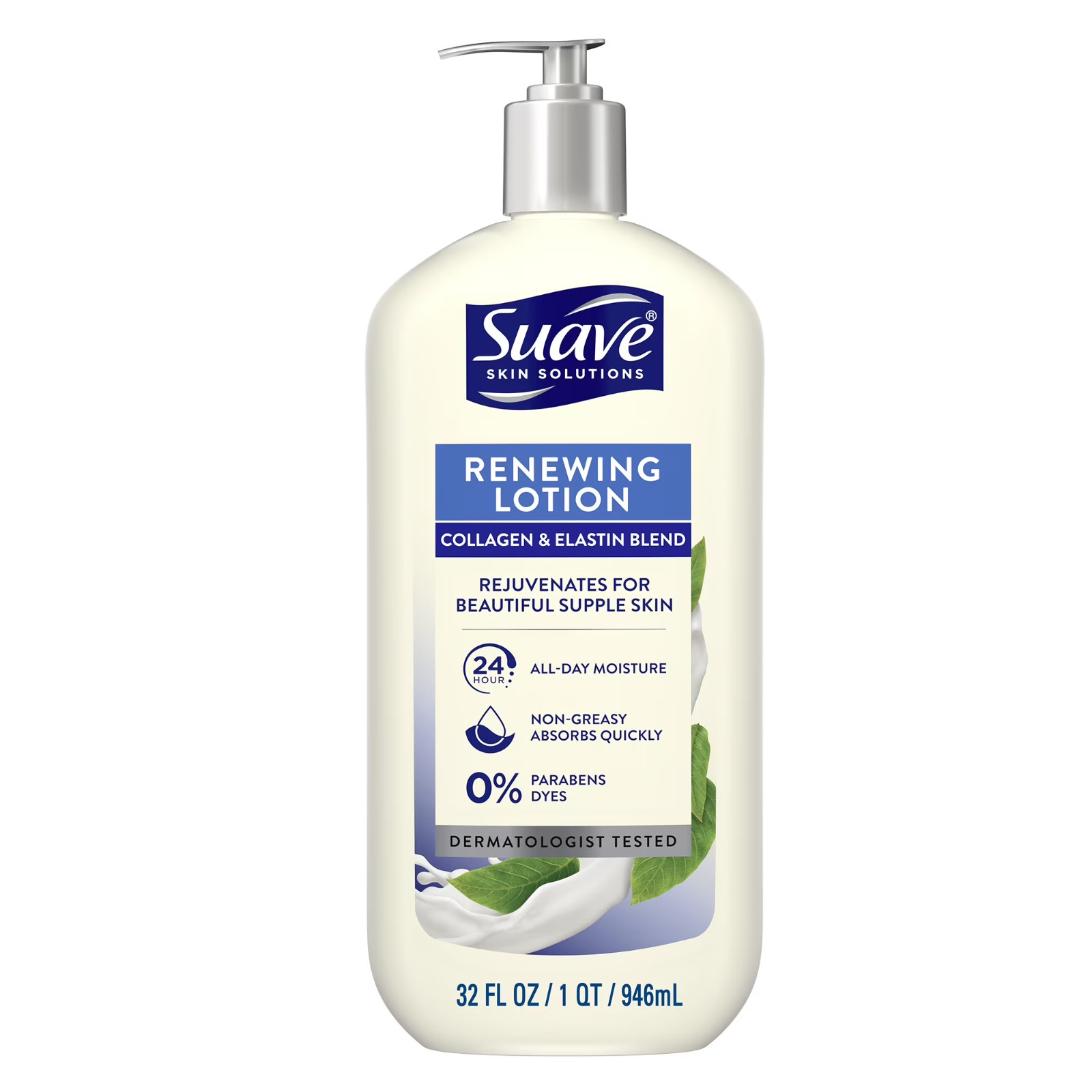 Suave Skin Solutions Renewing Body Lotion Collagen & Elastin Blend 32Fl oz New