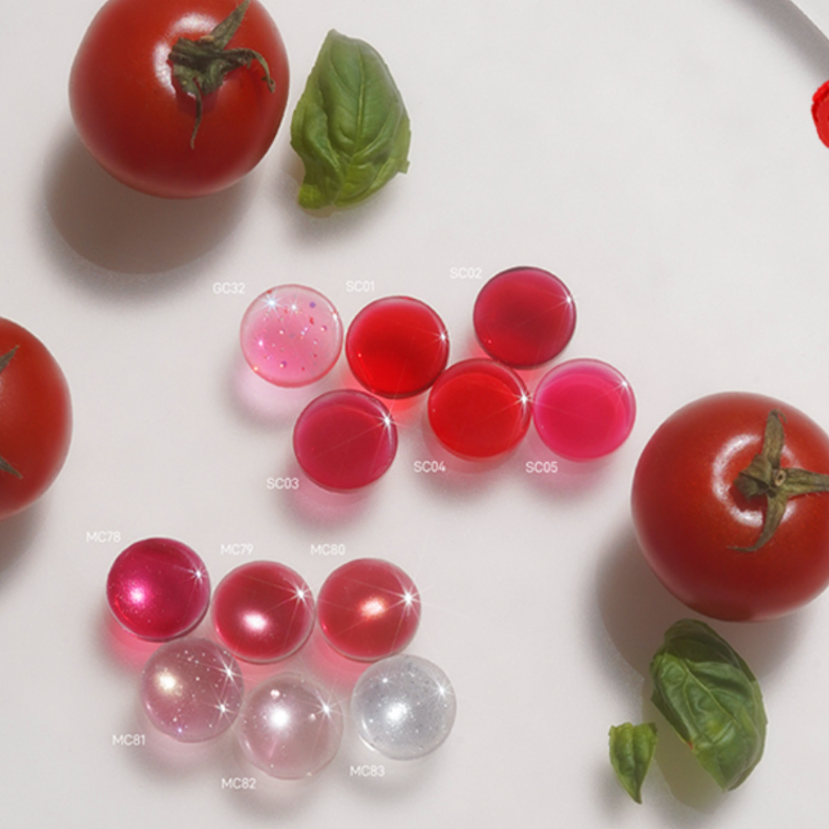 Fauve Gel TOMATO Glitter Syrup & Magnet Red Collection Soak Off Nail Gel