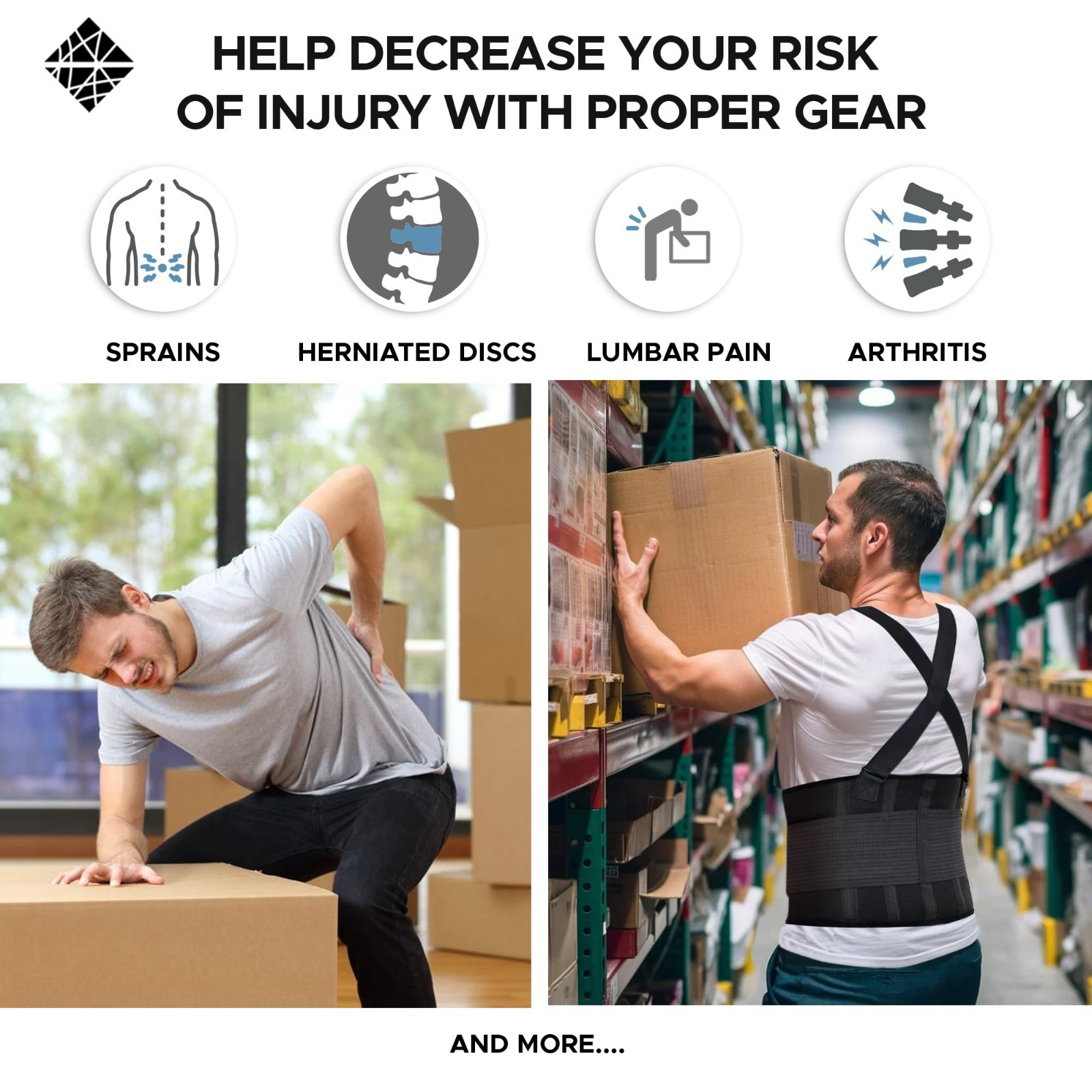 Plus Size Back Support Belt for Heavy Lifting, Lumbar Brace for Pain Relief 4XL