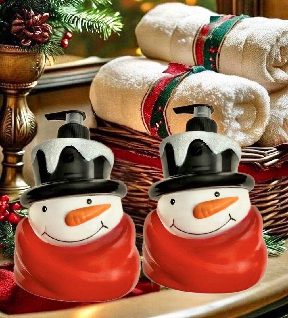 Christmas Snowman Winter Snow Scented Hand Soap 2 Pk 34 Oz Holiday Kitchen Bath