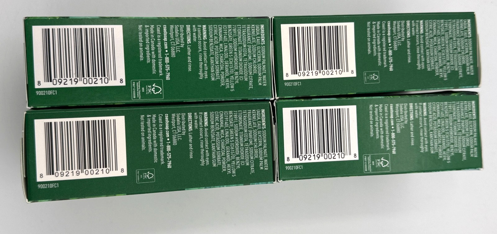 Coast Emerald Burst Moisturizing Soap Bars 7.05 oz each – Lot of 4