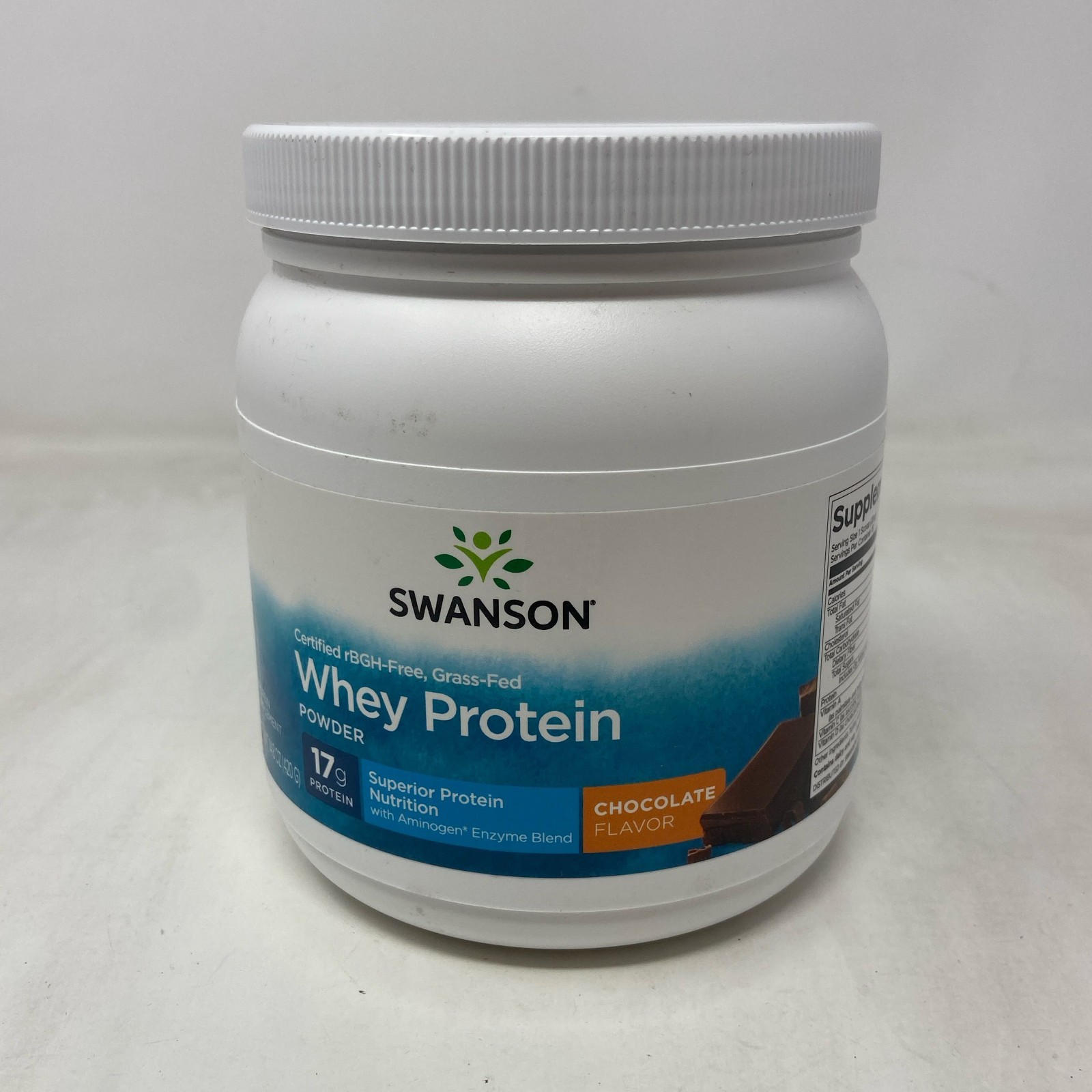 Swanson Whey Protein Powder Chocolate 14.8 oz (420g) Grass-Fed