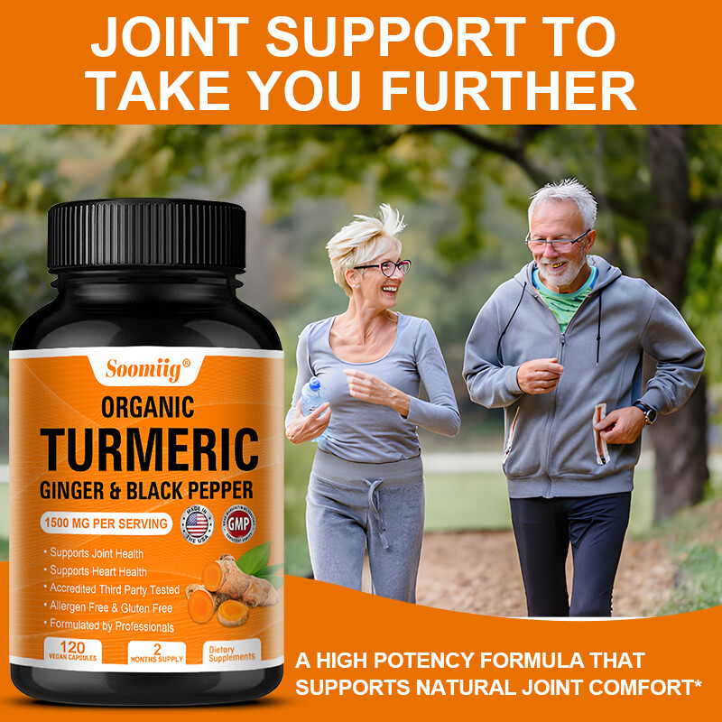 Turmeric Curcumin with Ginger & Black pepper 1500mg Triple Strength 120 Capsules