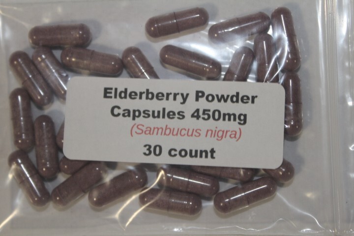 Elderberry Powder Capsules (Sambucus nigra) 450mg – 30 count