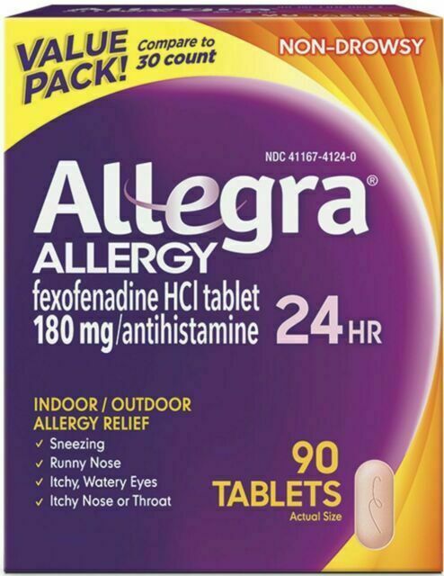 Imperfect Box-Allegra 180 mg Allergy Treatment 90 Tablets – Exp 3/2027+