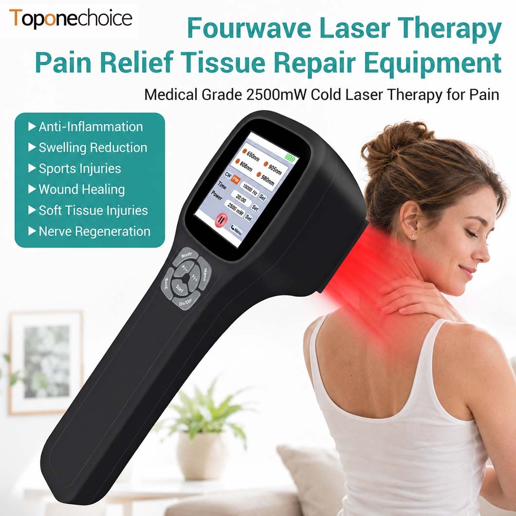 25 Diodes 4 Wavelengths Cold Laser LLLT Therapy Device for Pain Relief Home Use