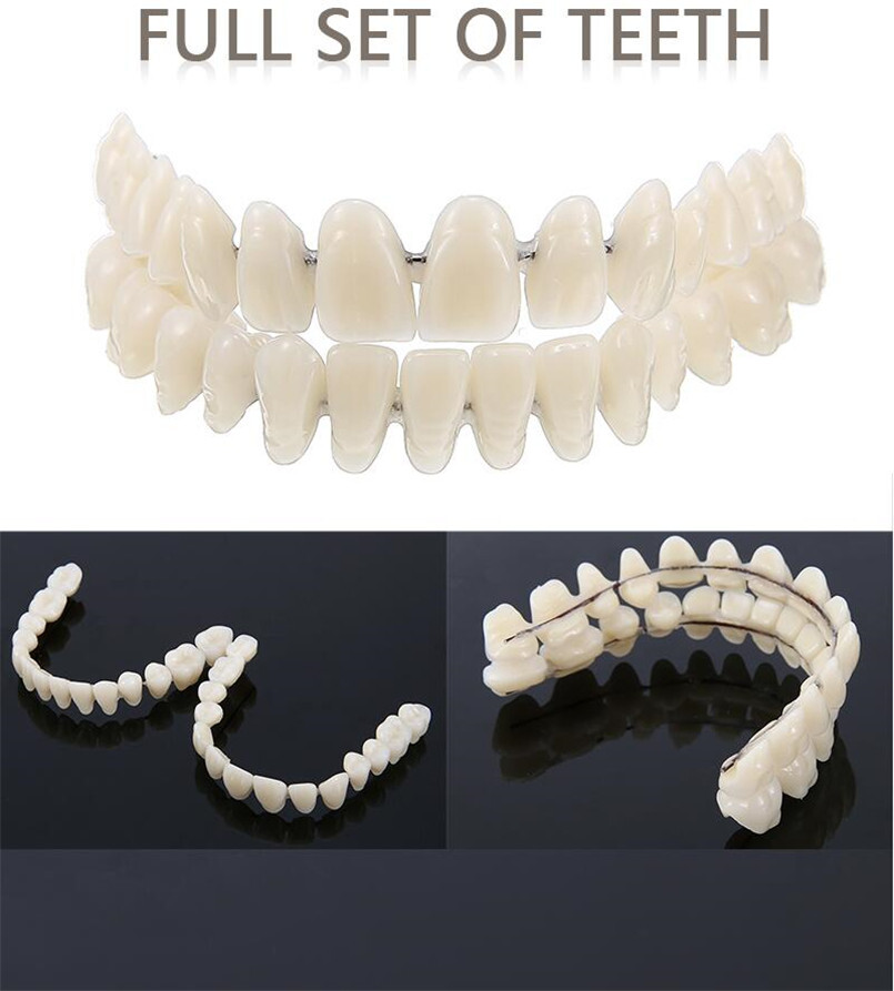 28pc/set Teeth DIY Denture Upper Lower False Teeth Dental Artificial Resin A1 A2
