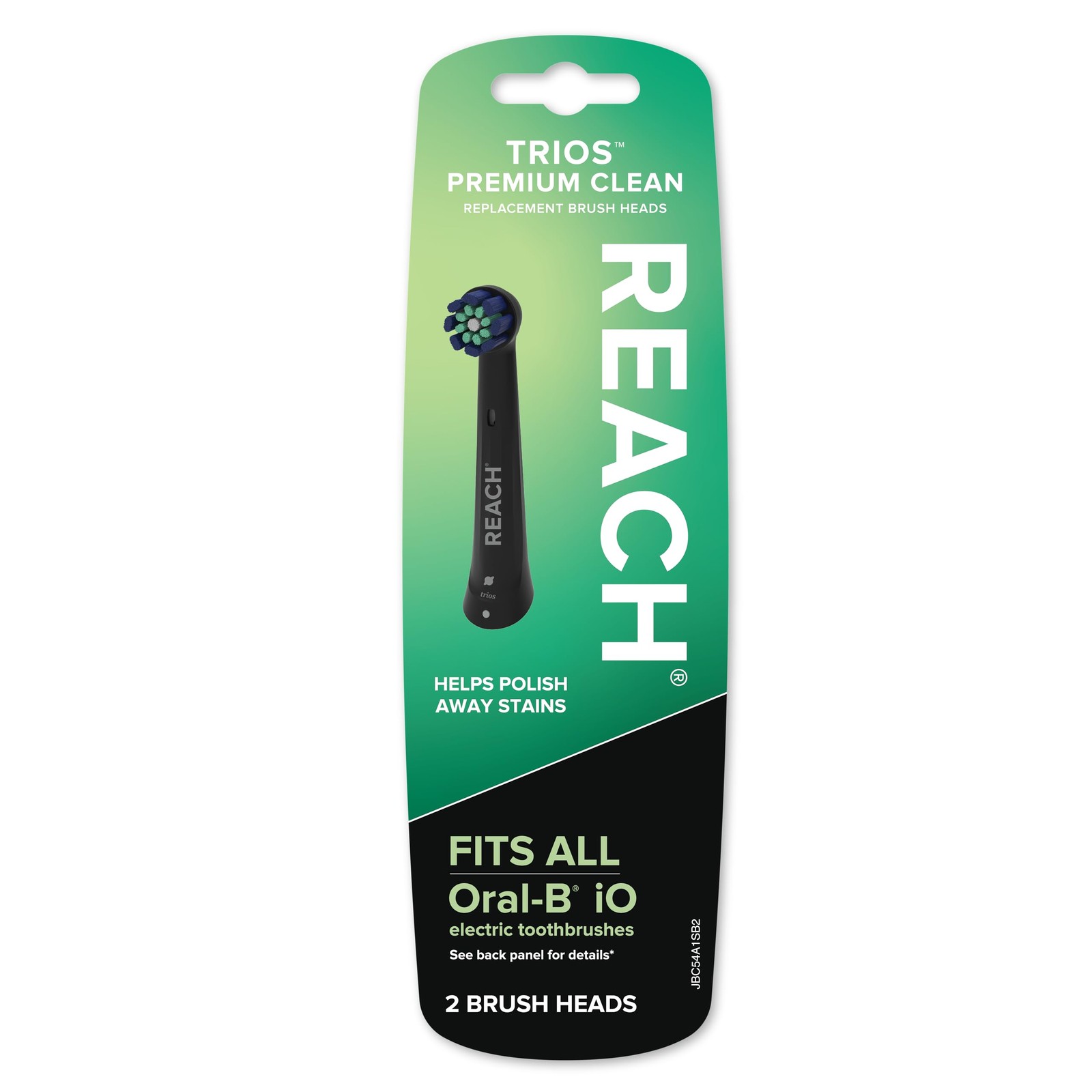 Premium Clean Replacement Toothbrush Heads, Black, 2 Ct, Fits All Oral-B iO E…