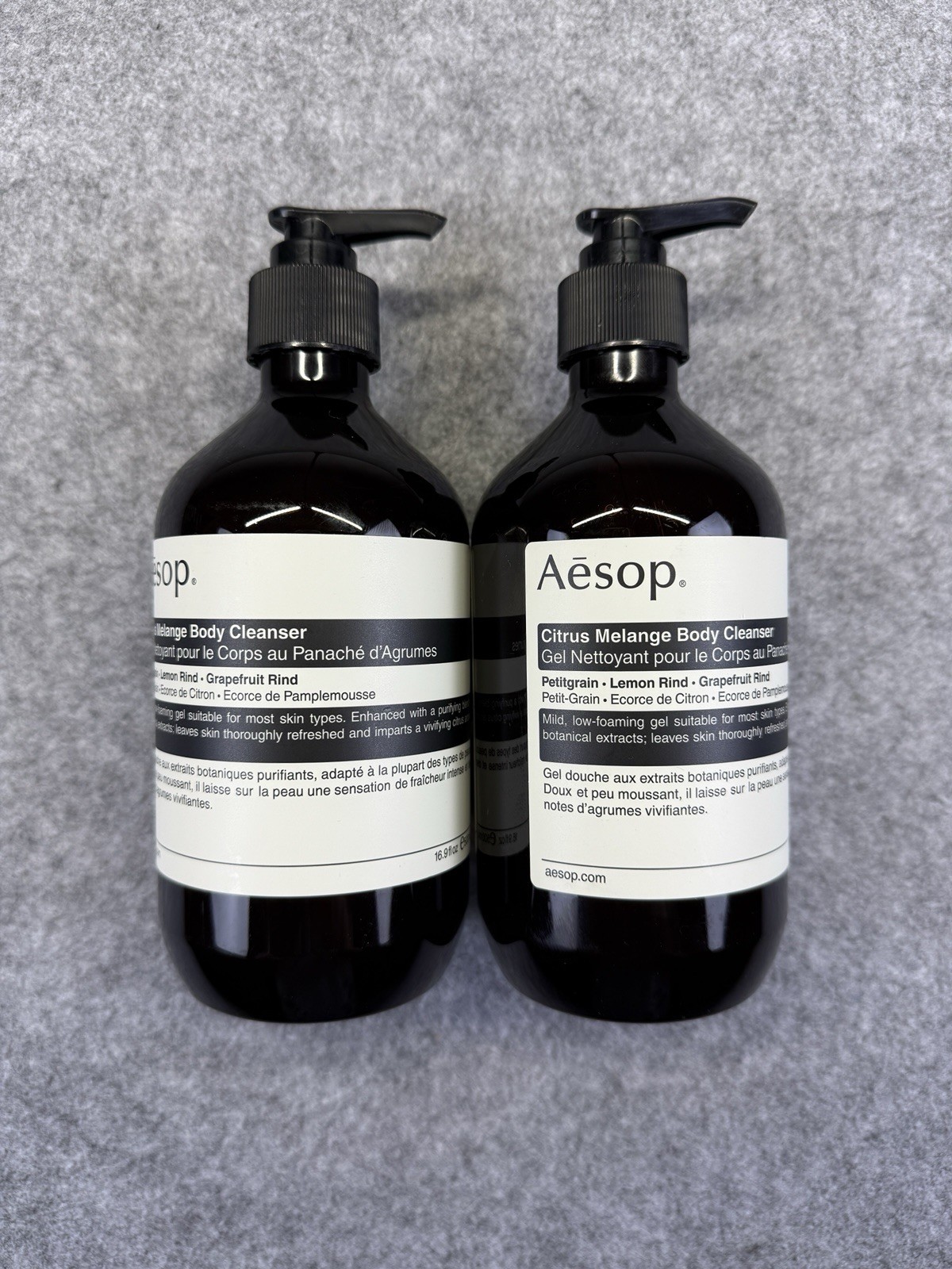 2 x AESOP Citrus Melange Body Cleanser 16.9 floz 500ml Hand Pump BRAND NEW 2pack