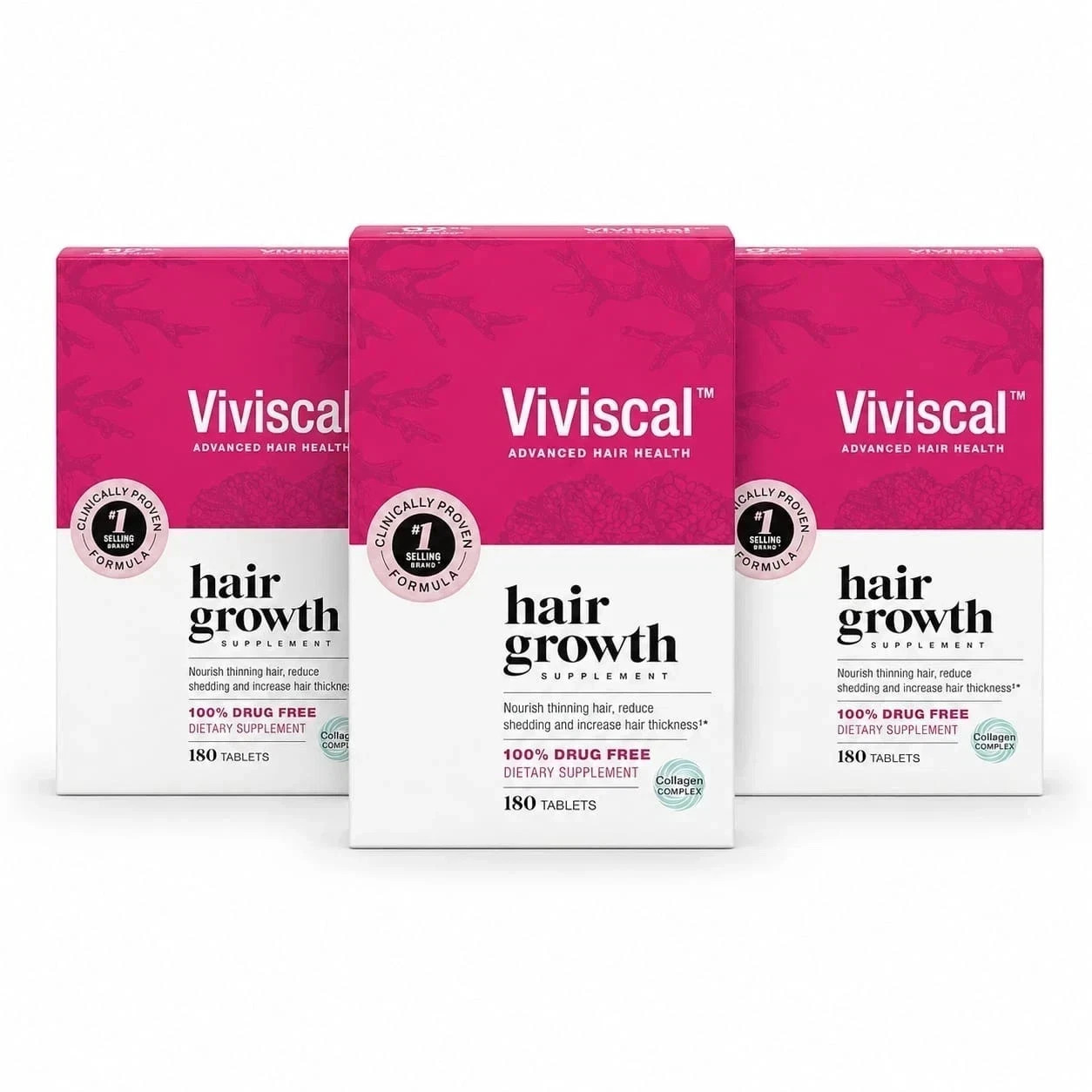 3x Viviscal Professional Hair Growth Supplement Women 180 Tablets 100% Authentic