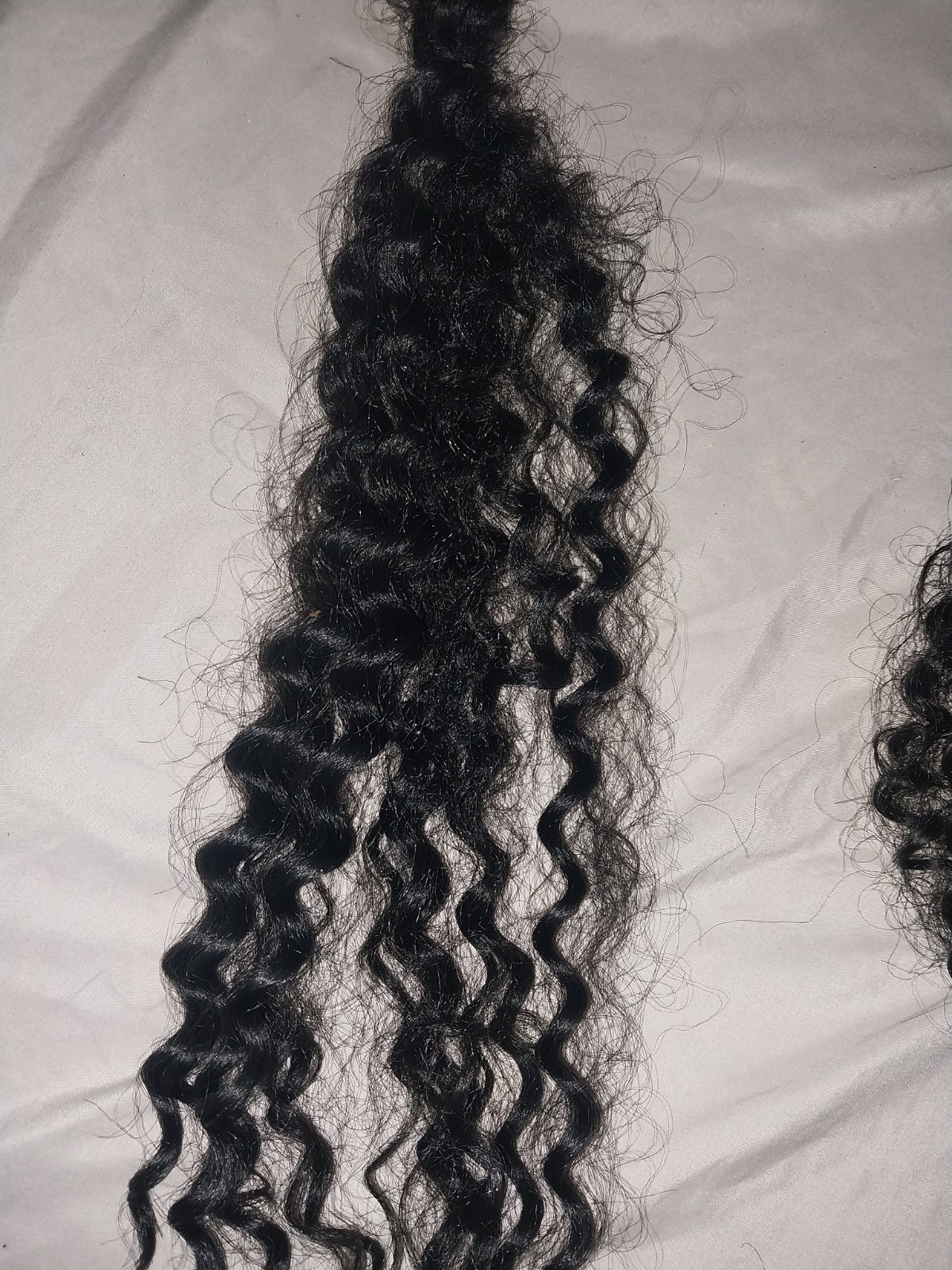 Black Curly Human Hair Extensions Weft 2 Bundles, 11-20 in Length