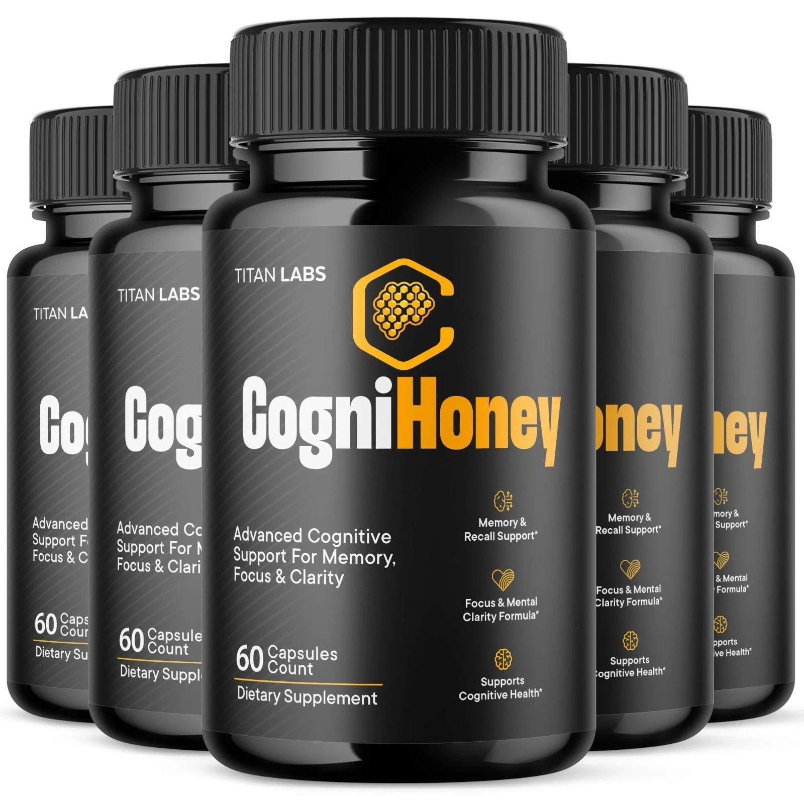 (5 Pack) CogniHoney Caps Brain Health & Cognitive Support Supplement Free Ship