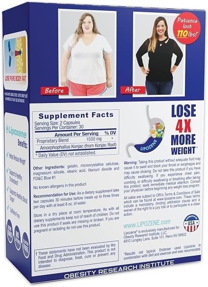 Lipozene Maximum Strength Weight Loss Supplement (1500 mg) 60 Capsules …