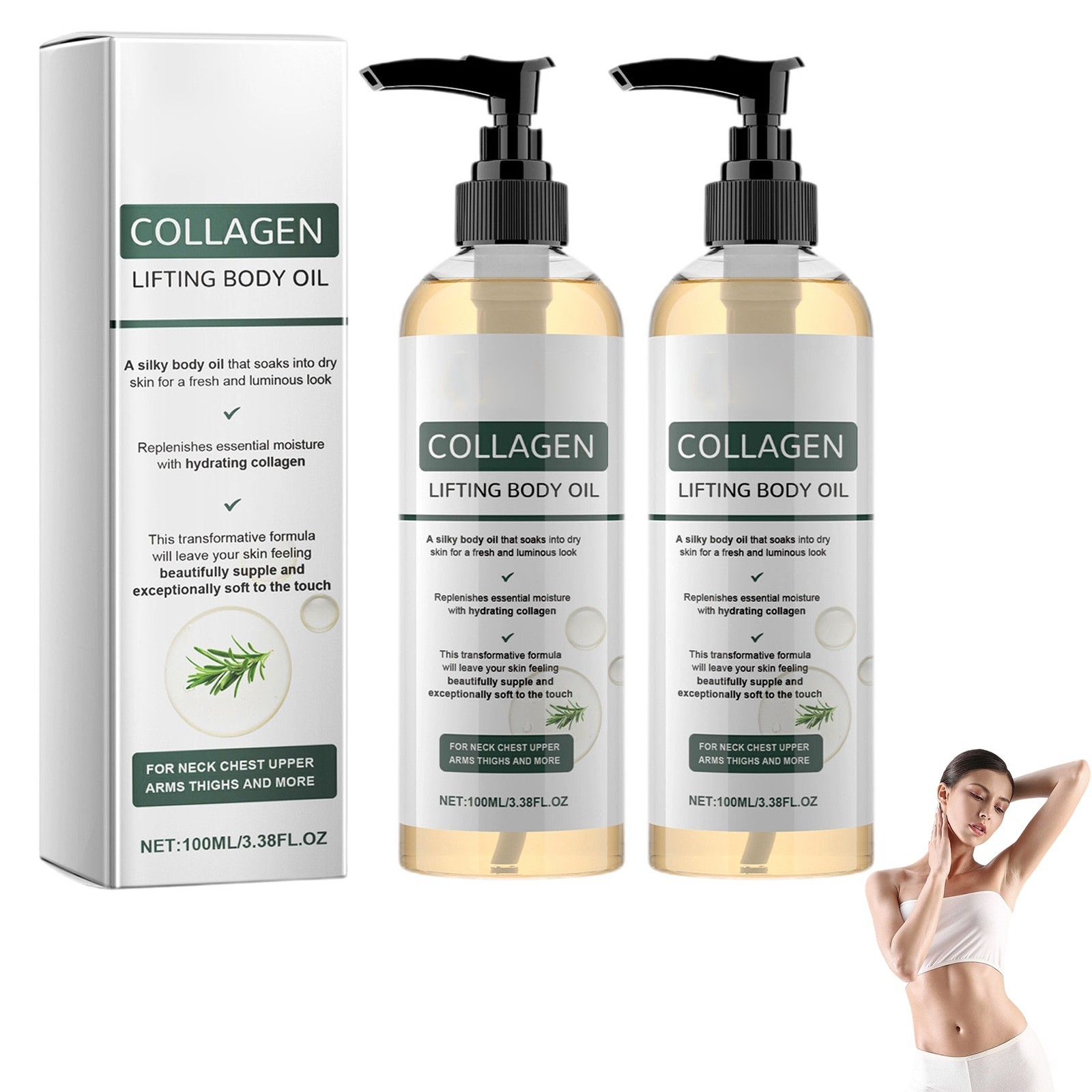 2Bottles Collagen Oil, 2026 New Advanced Collagen Oil for Skin Tightening