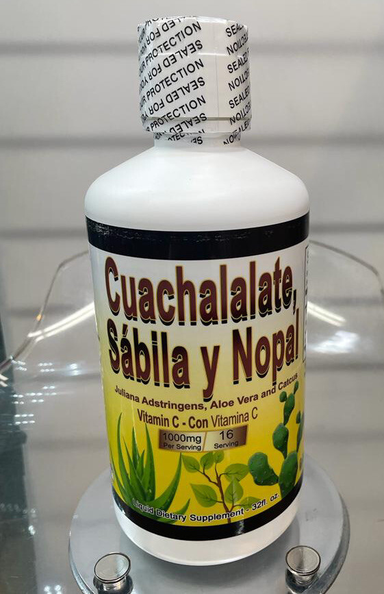 New Cuachalalate, Sabila y Nopal Vitamin C 1000mg Liquido 32oz