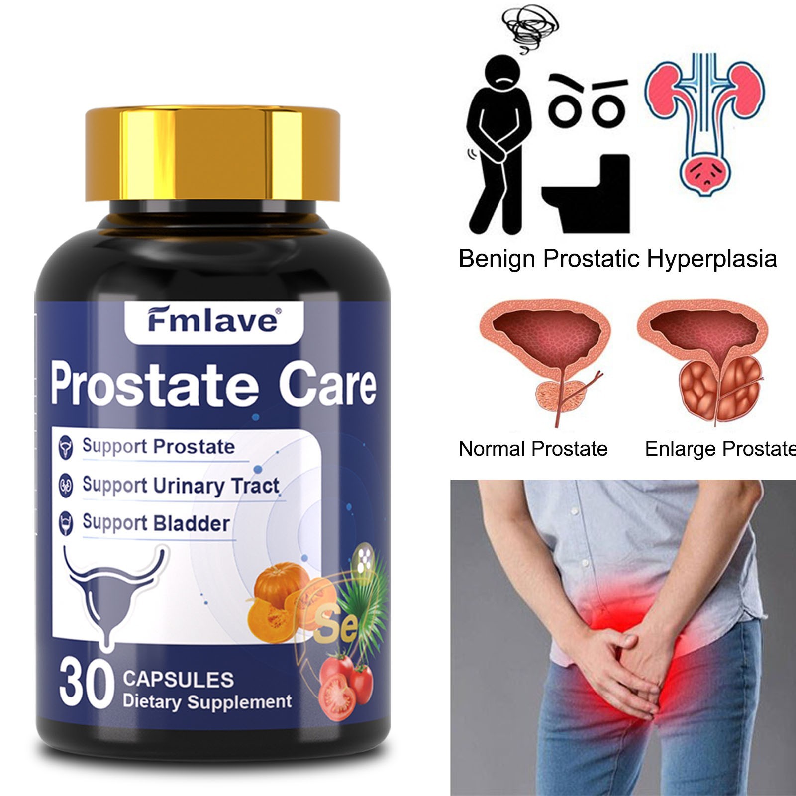 Prostate Support – Saw Palmetto – Reduce Frequent Urination, Stamina supplement