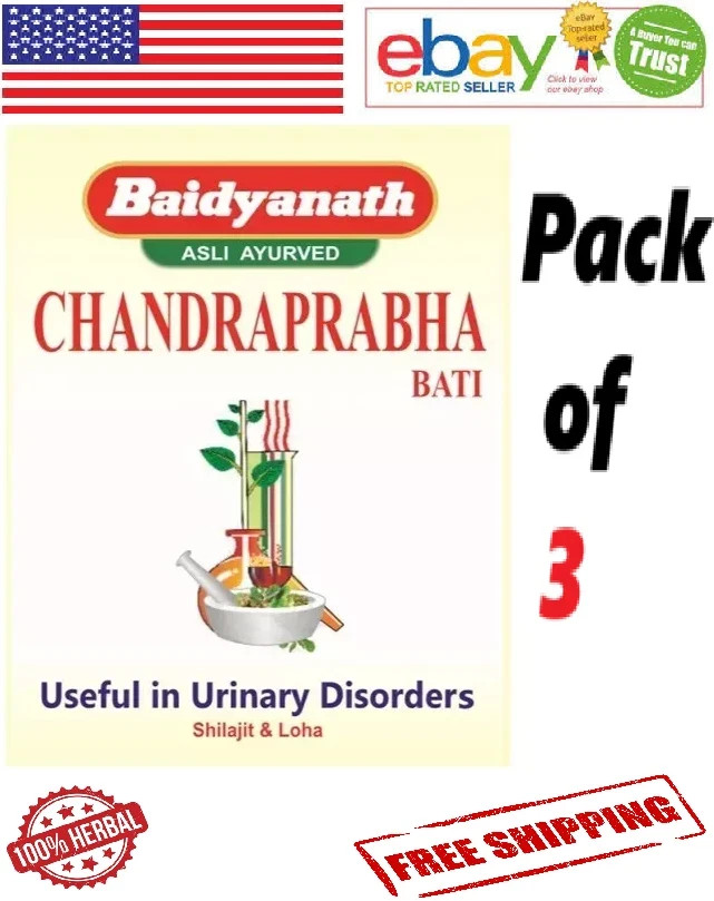 3 X Baidyanath Chandraprabha Bati 80 Tabs Each With long Expiry