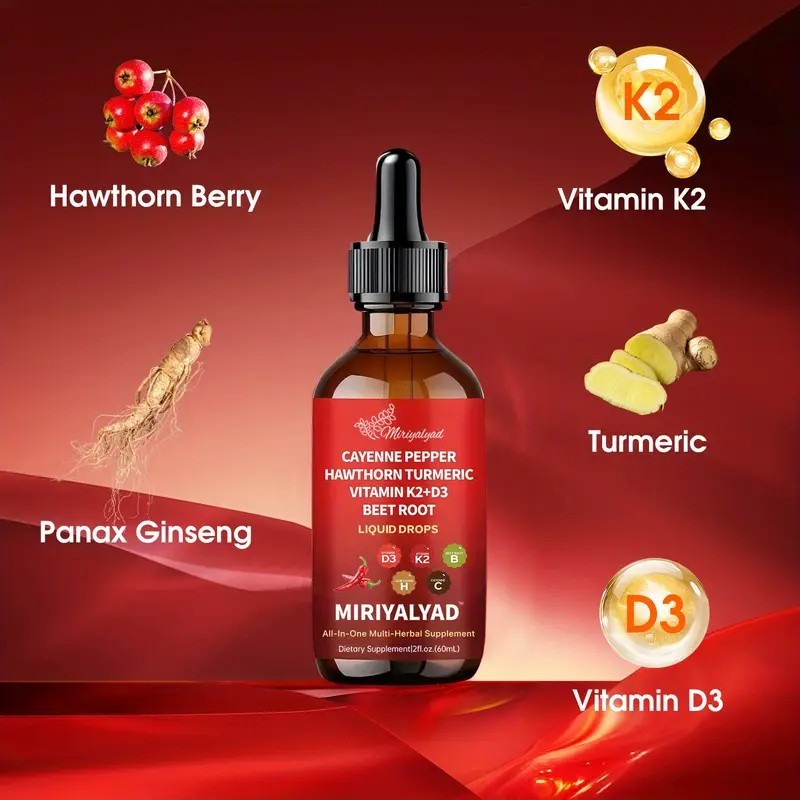 Cayenne Pepper Supplement Liquid Drops + Hawthorn Berry – Pack 2