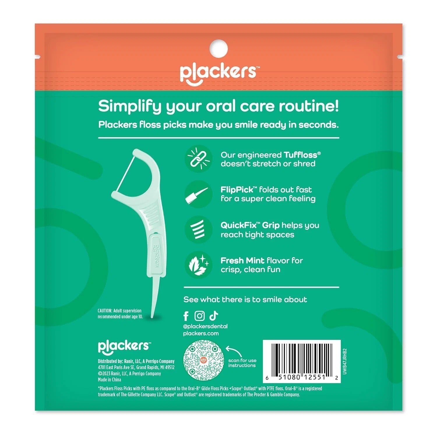 300 CT Plackers Micro Mint Dental Floss Tooth Picks Plastic Oral Teeth Flossers