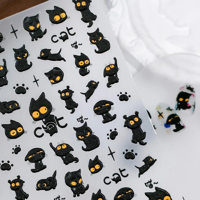 Black Cat Nail Decals (169)