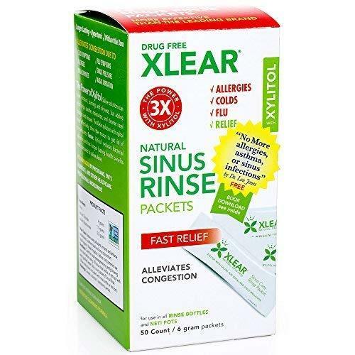 Xlear Natural Neti Pot Sinus Rinse Refill Packets, Sinus Relief Saline Nasal