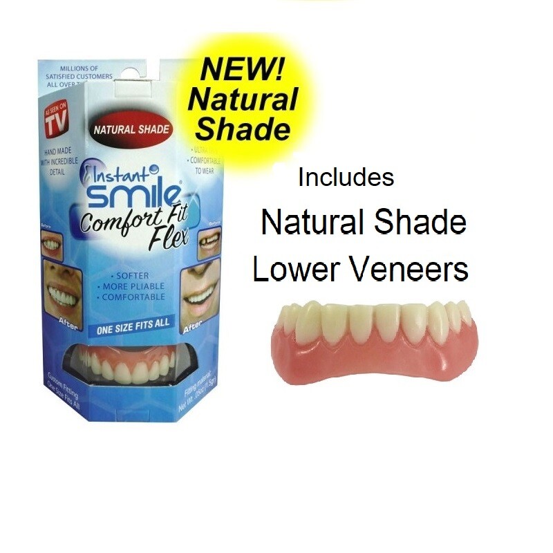 INSTANT SMILE NATURAL SHADE COMFORT FIT FLEX + NATURAL SHADE LOWER VENEERS