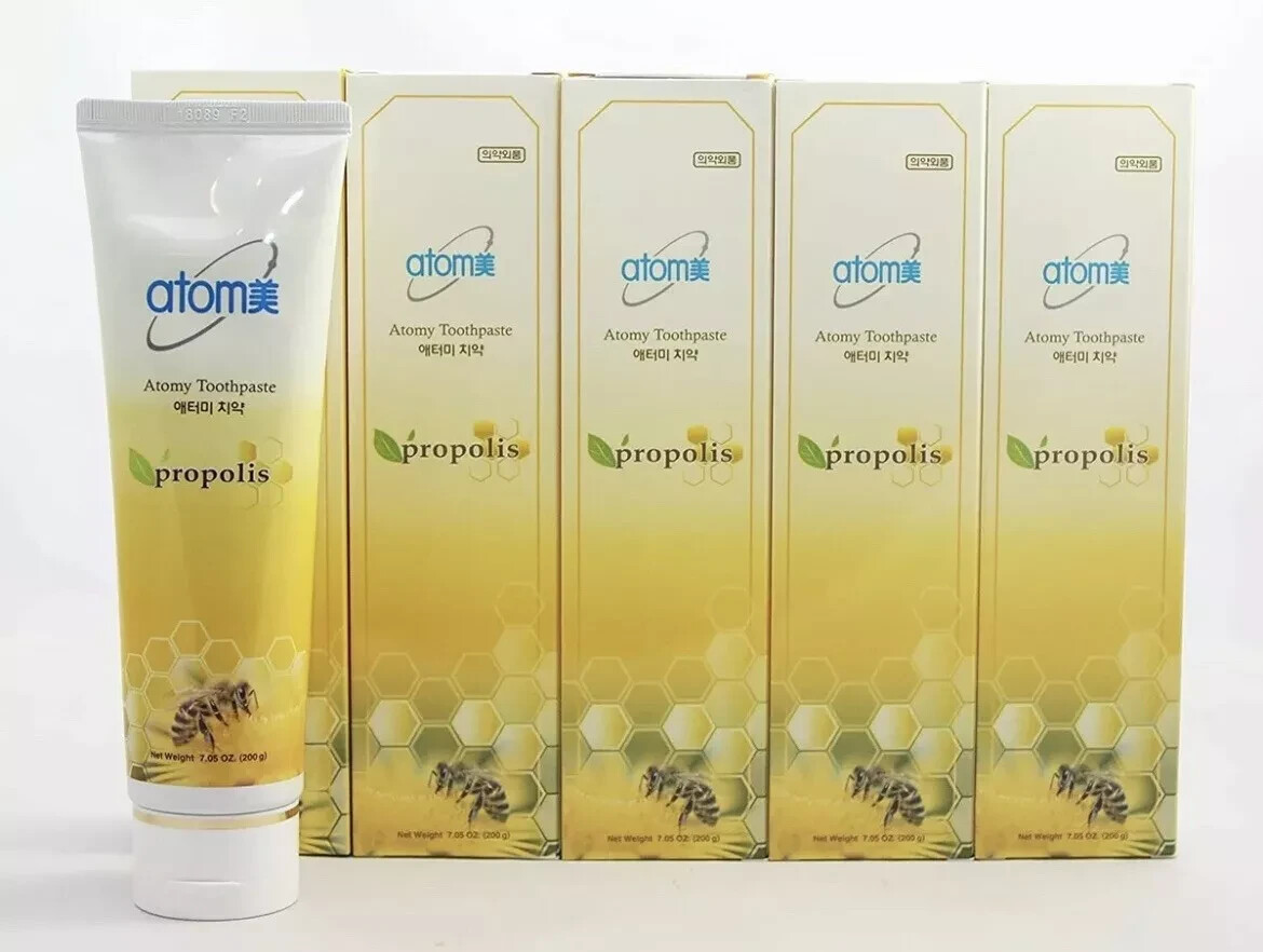 Korean Atomy Toothpaste Natural Oral Care w/ Propolis Green Tea Extract 5 x 200g