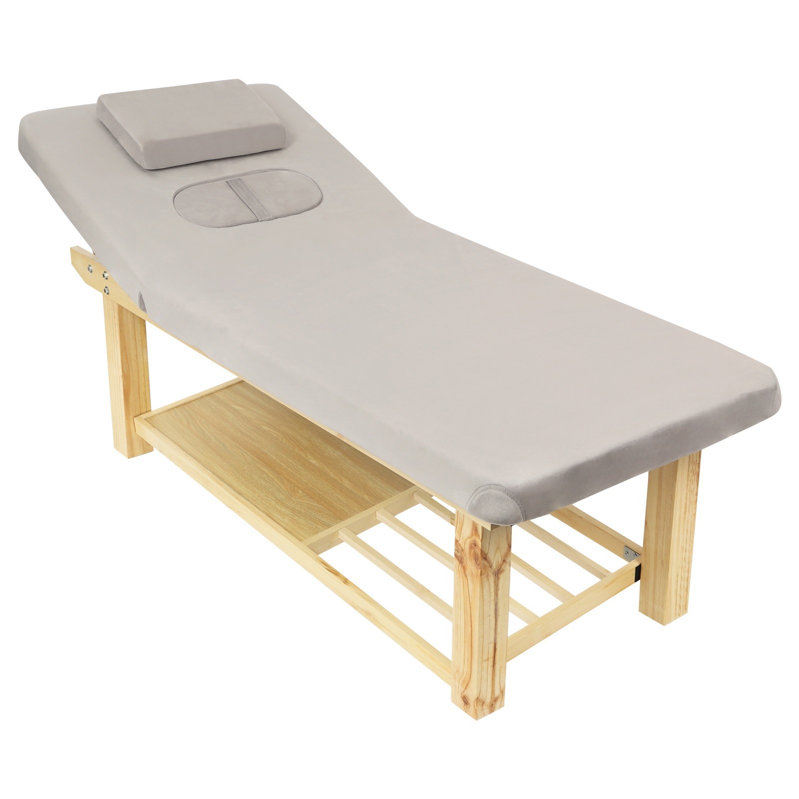 Solid Wood Stationary Massage Table 0-45°Angle Adjustable Physical Therapy Table