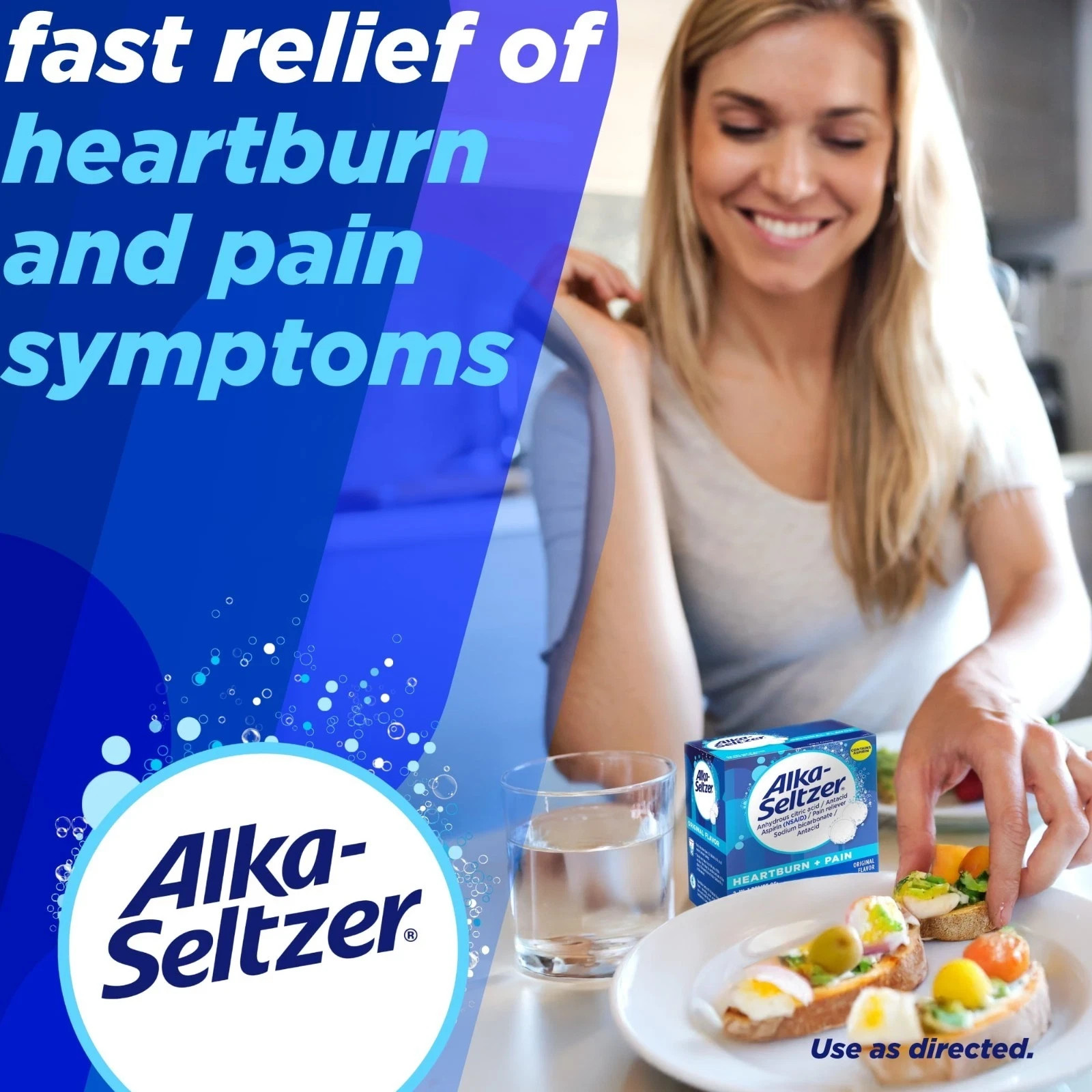 Alka-Seltzer Effervescent Extra Strength Heartburn Medicine Tablets, 72 Count