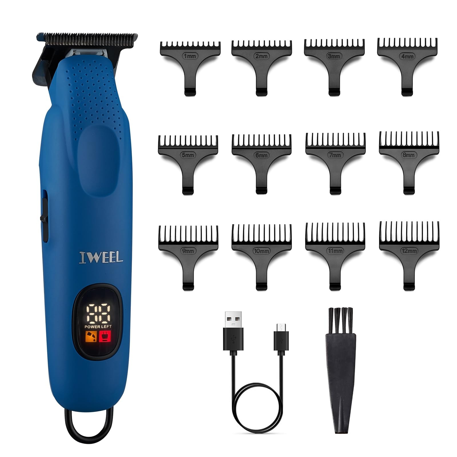 IWEEL Professional Beard Trimmer for Men – Electric 6.38×1.57×1.5in, Blue