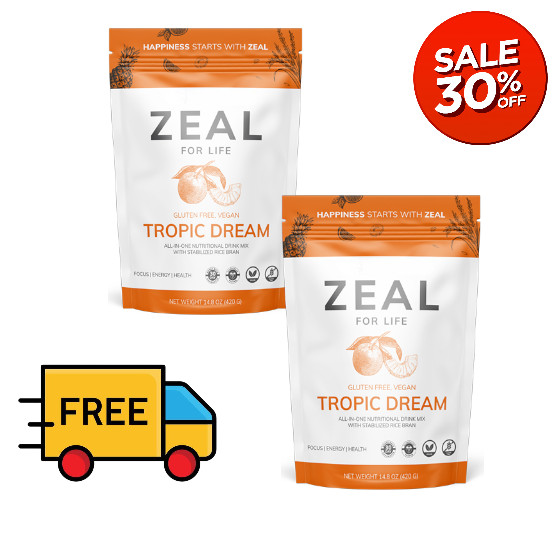 2-Pack Zeal 30-Day Wellness Bag 2 X 420Gr GLUTEN FREE VEGAN TROPIC DREAM