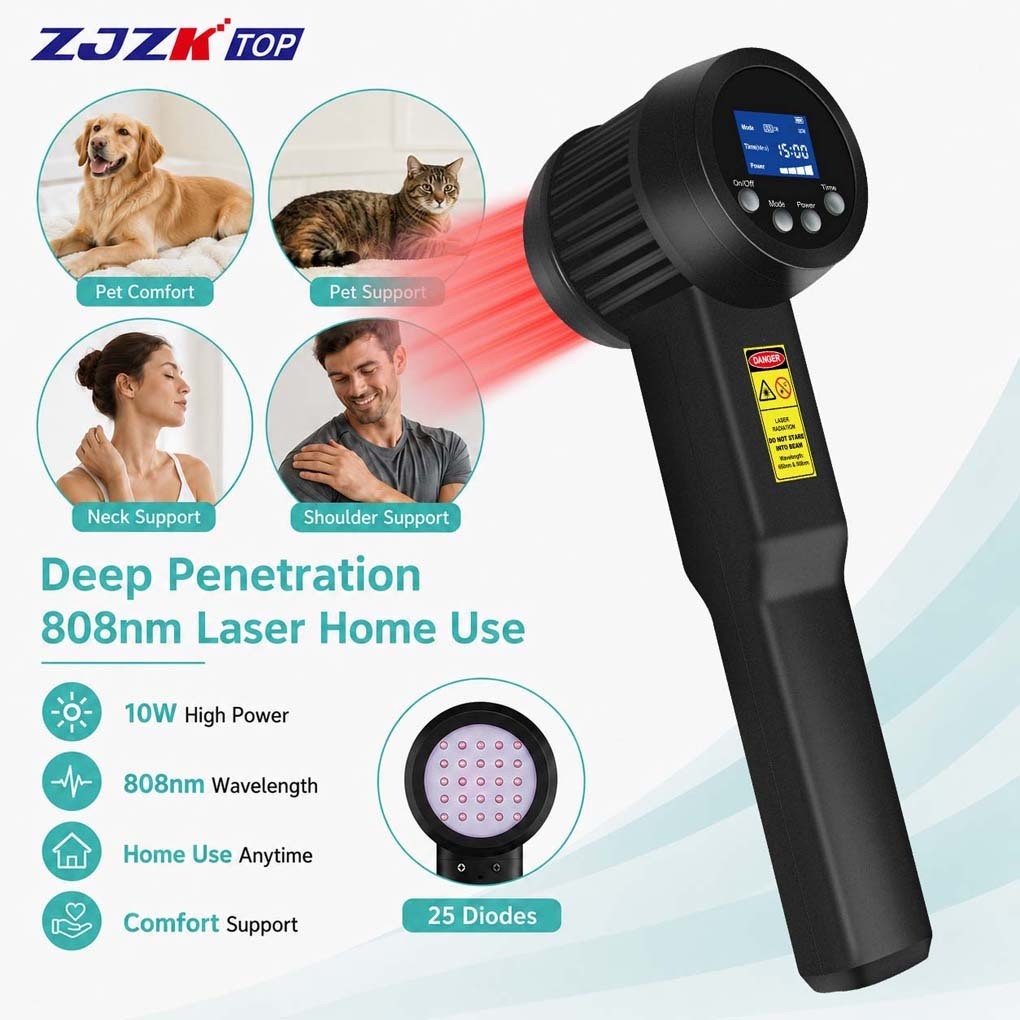 10W 25 Diode 808nm Cold Laser Therapy Device Near Infrared for Muscle Joint Pain