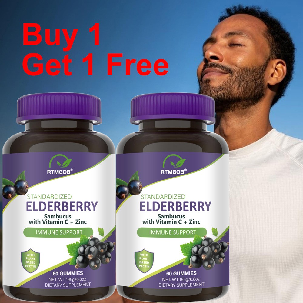 Buy 1 Get 1 Free Elderberry Immune Support Gummies, 60ct with Vitamin C & Zinc