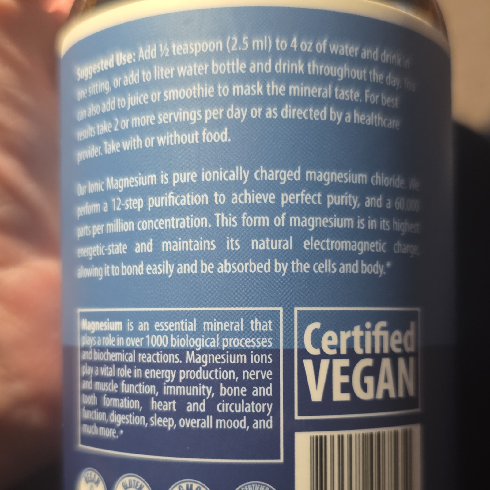 Triquetra Ionic Magnesium Liquid Concentrate 60,000 PPM Vegan Supplement