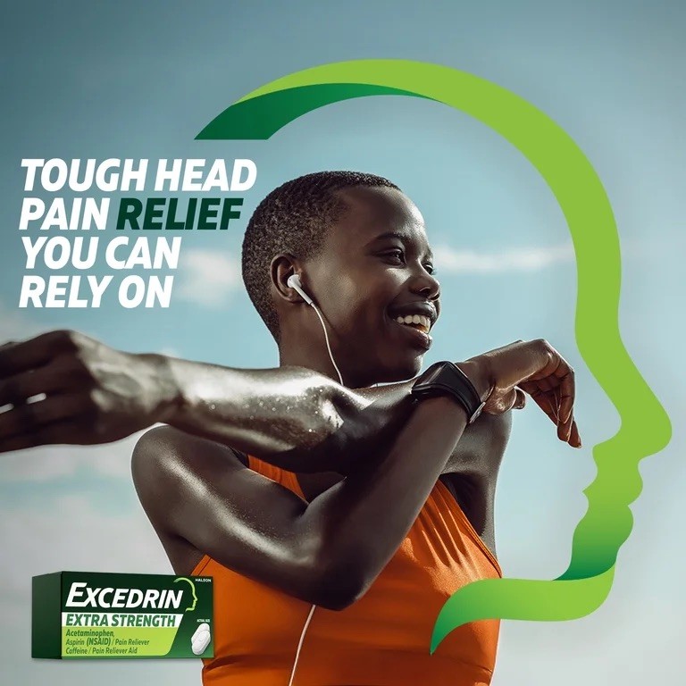 Excedrin Extra Strength Caplets Acetaminophen 250Mg Pain Reliever, 100 Count
