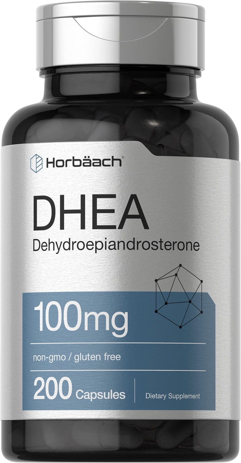 Horbäach DHEA 100mg | 200 Capsules | Supplement for Men 200 Count (Pack of 1)