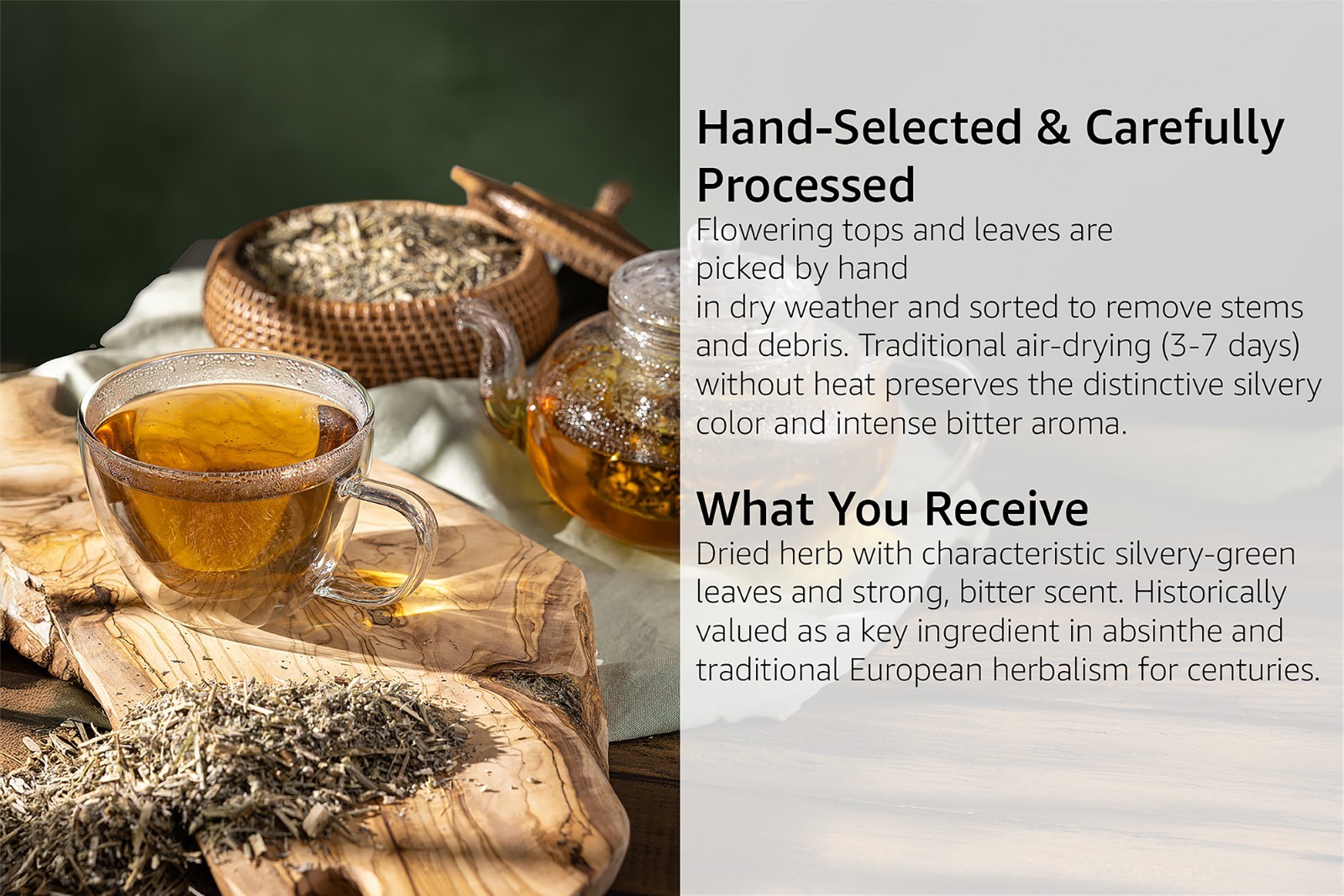 Wormwood Herb – Cut & Sifted – Artemisia Absinthium – Loose Bulk Herb