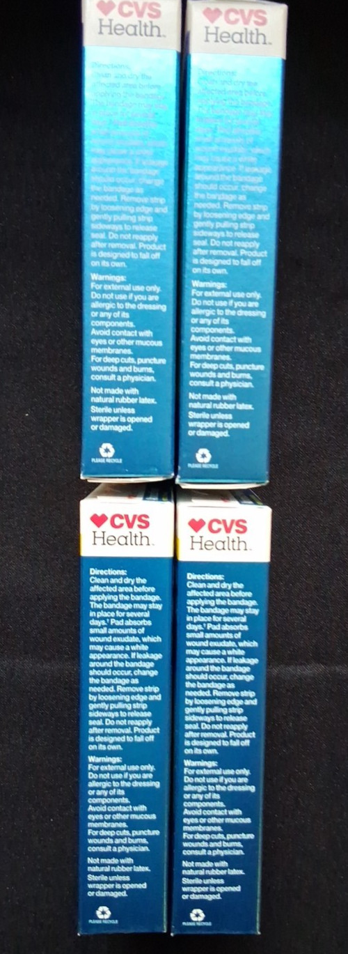 4 Boxes CVS Advanced Healing Hydrocolloid Bandages Size Large & Small BRAND NEW