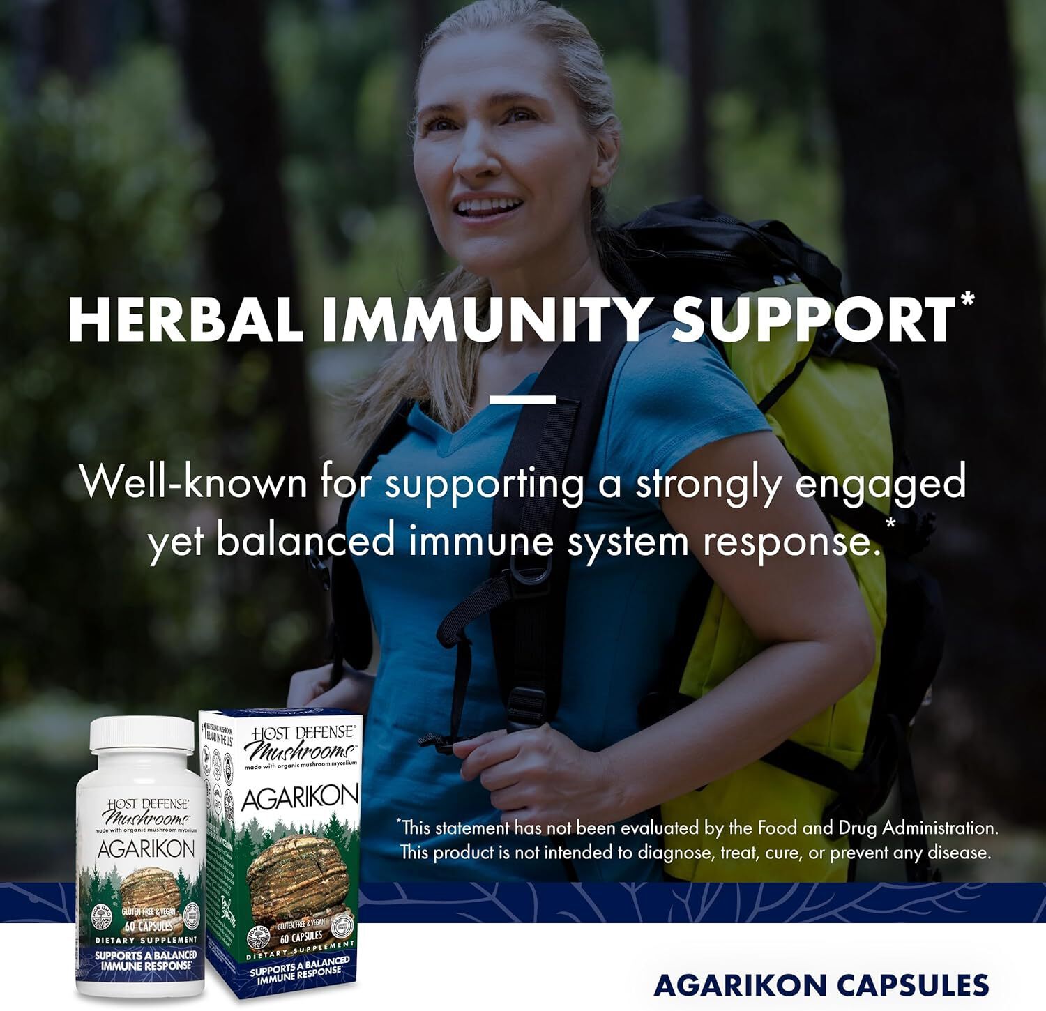 Host Defense Agarikon Capsules – Immune System Support Supplement – Mushroom Sup