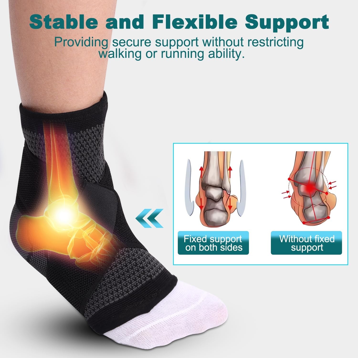 Ankle Support Brace Compression Sleeve Plantar Fasciitis Pain Relief Foot Wrap