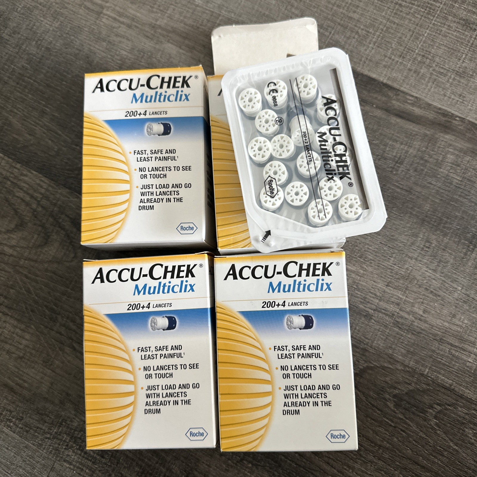 Lot of 3.5 Boxes Accu-Chek Multiclix Lancets 204 Count Drum Style (714 Lancets)