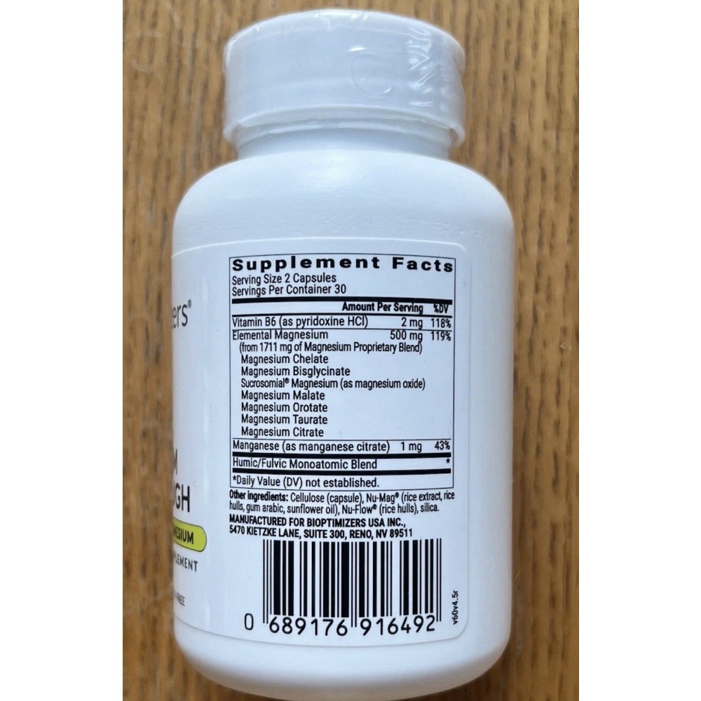 1 bottle Bioptimizers Magnesium Breakthrough all 7 essential forms – 60 capsules