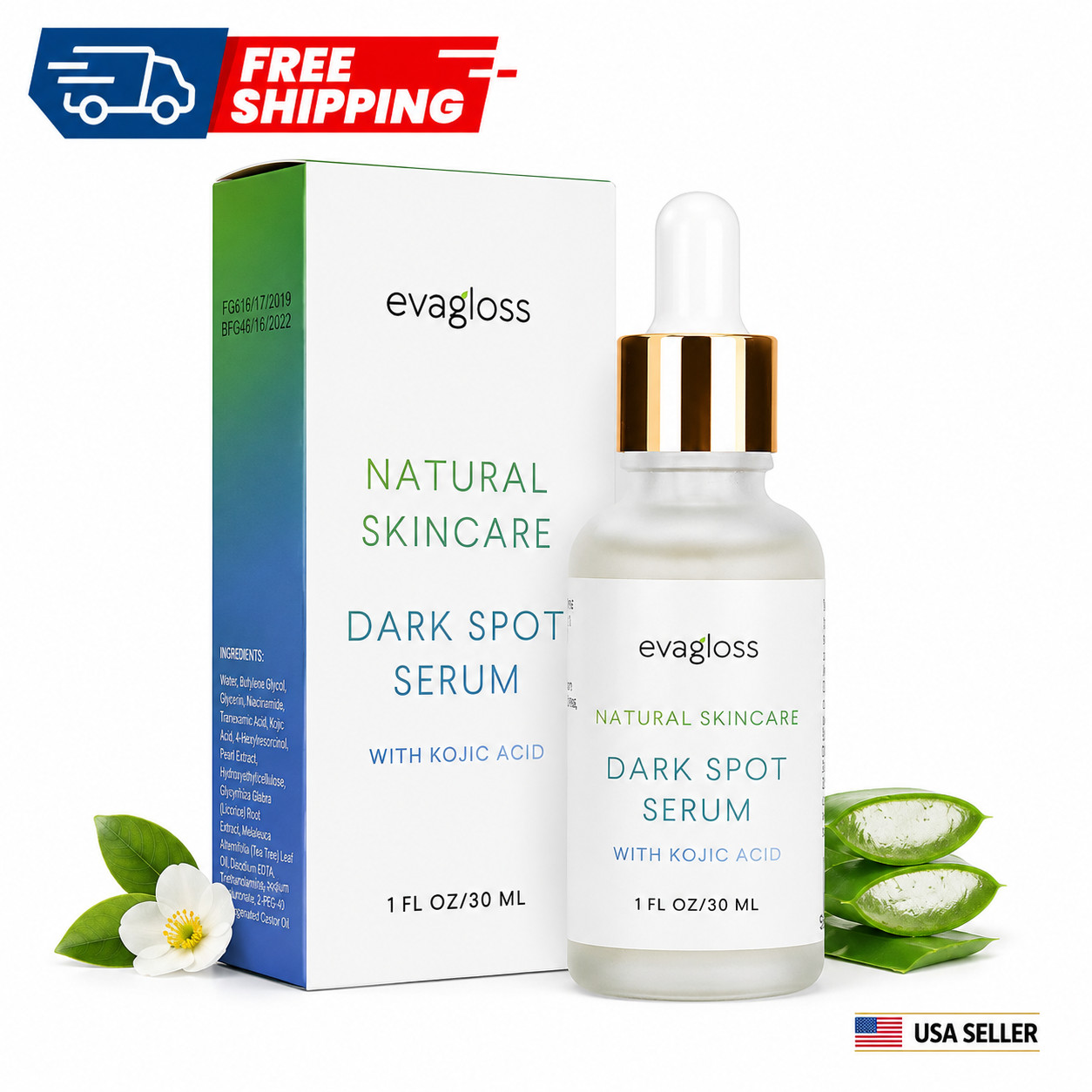 Dark Spot Serum Evagloss Natural Skincare with Kojic Acid 30ml