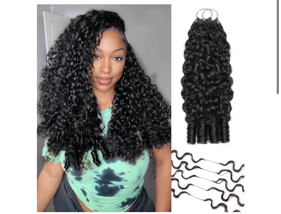 Burmese Curly Crochet Human Hair Miracle Knots Hair 18 Inch 50g 40 strands