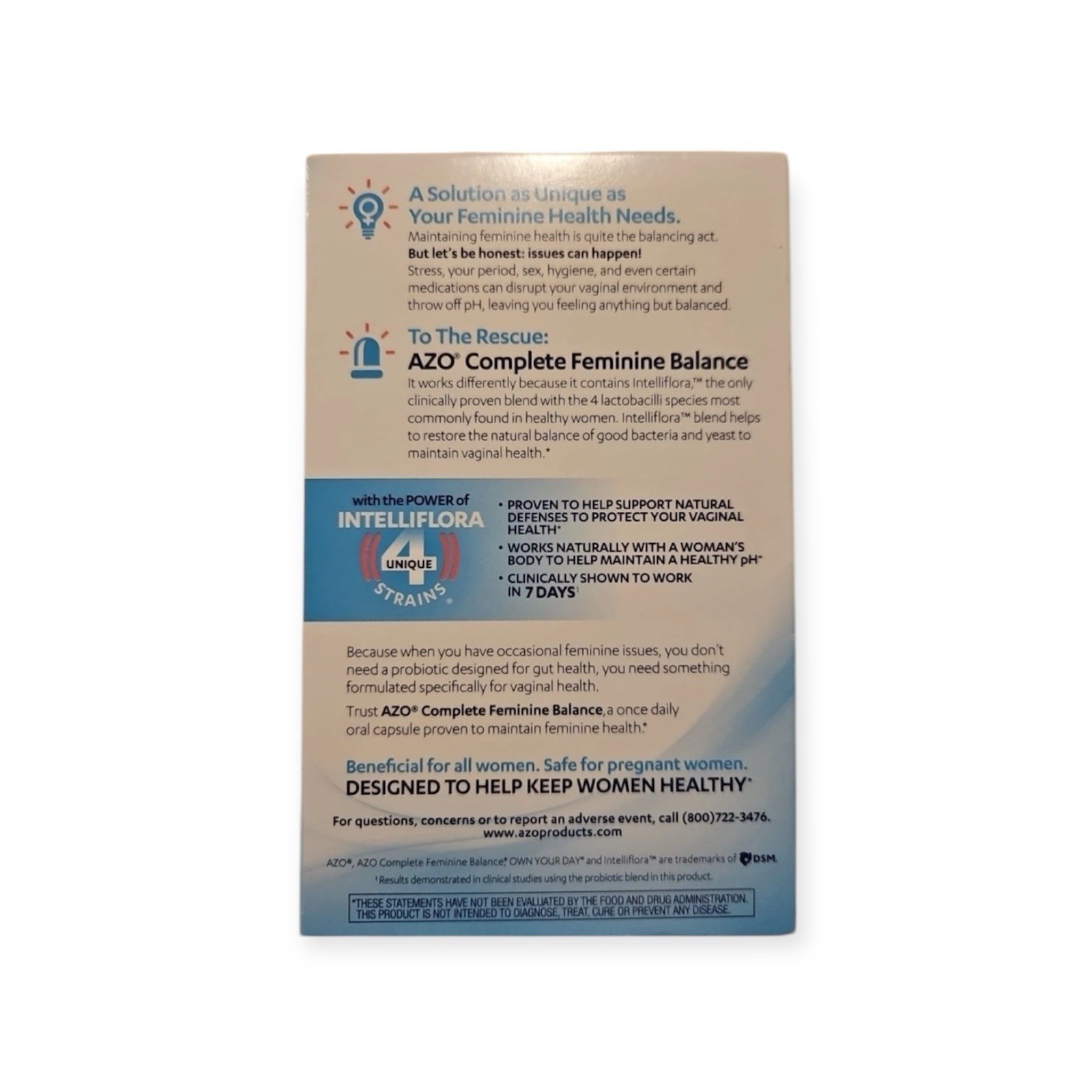 Azo Complete Feminine Balance Daily Probiotic 30 Once Daily Caps Exp 2027+