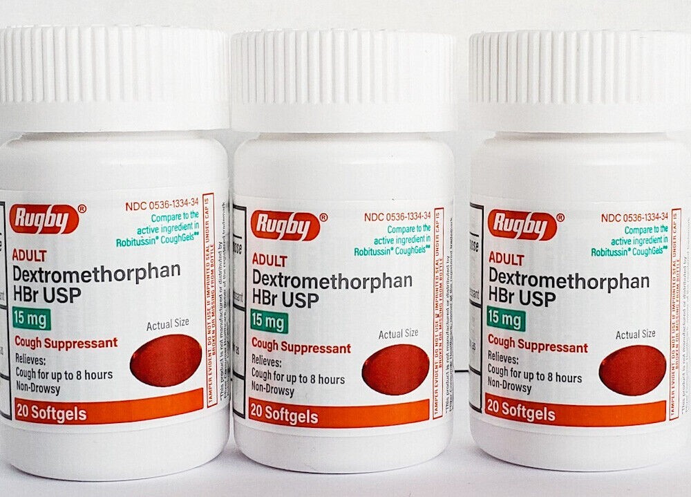 Robafen Cough Suppressant – 15 mg – 60 Softgels (3 Pack) – Exp Date 09/2026