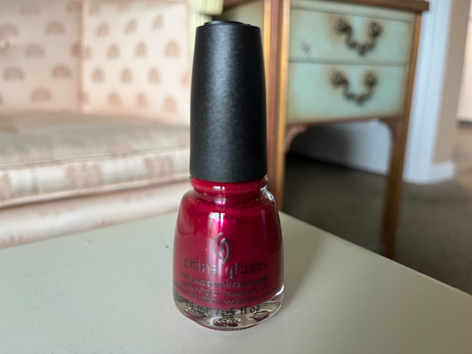 China Glaze ‘SEXY SILHOUETTE’ Dark Shimmery FUSCHIA PINK Nail POLISH Black Label