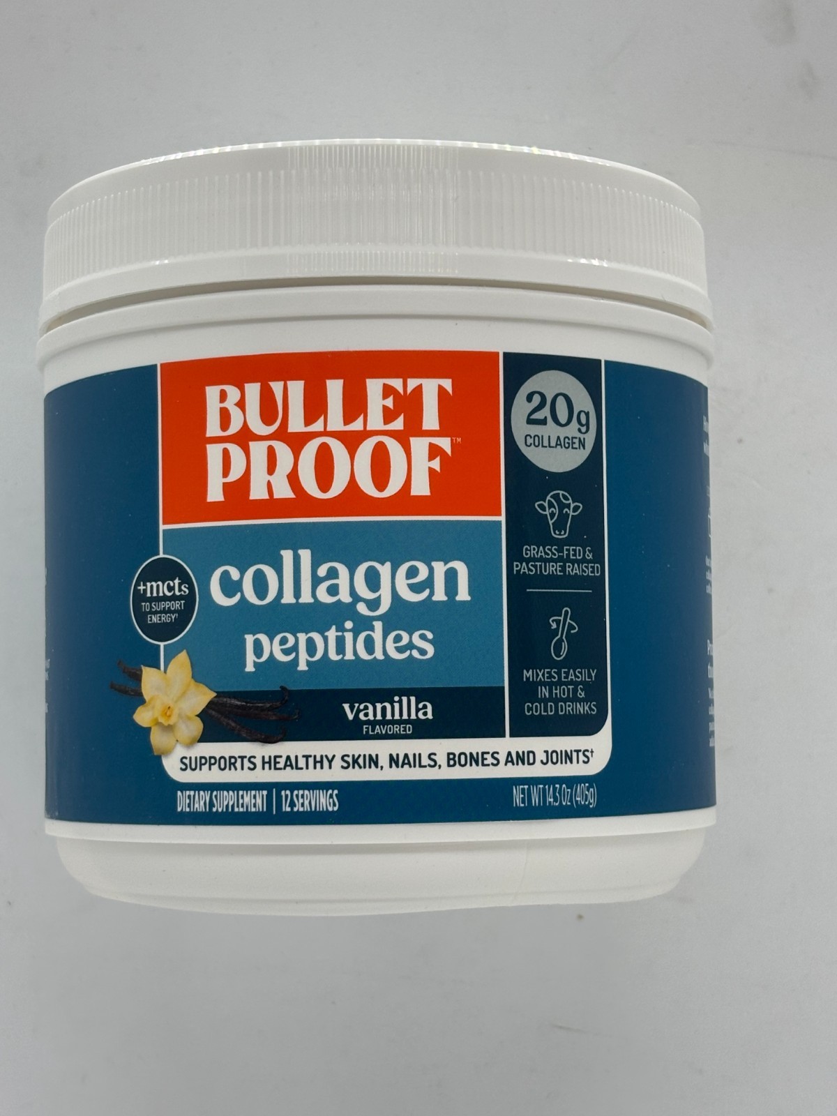 Bullet Proof Collagen Peptides, Vanilla, 14.3 oz (405 g) EXP. 11/2027 FREE SHIP!
