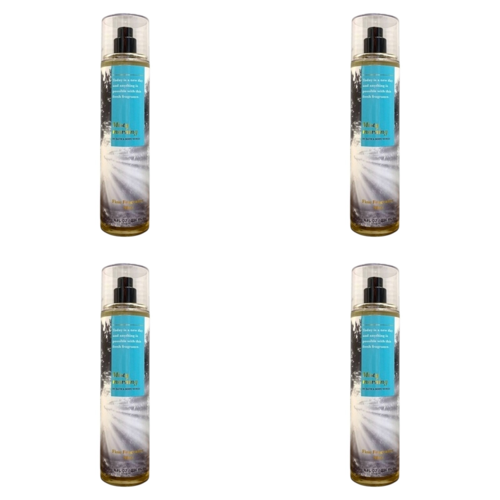 Four 4x (4)Bath and Body Works Misty Morning Fine Fragrance Mist (8 OZ)