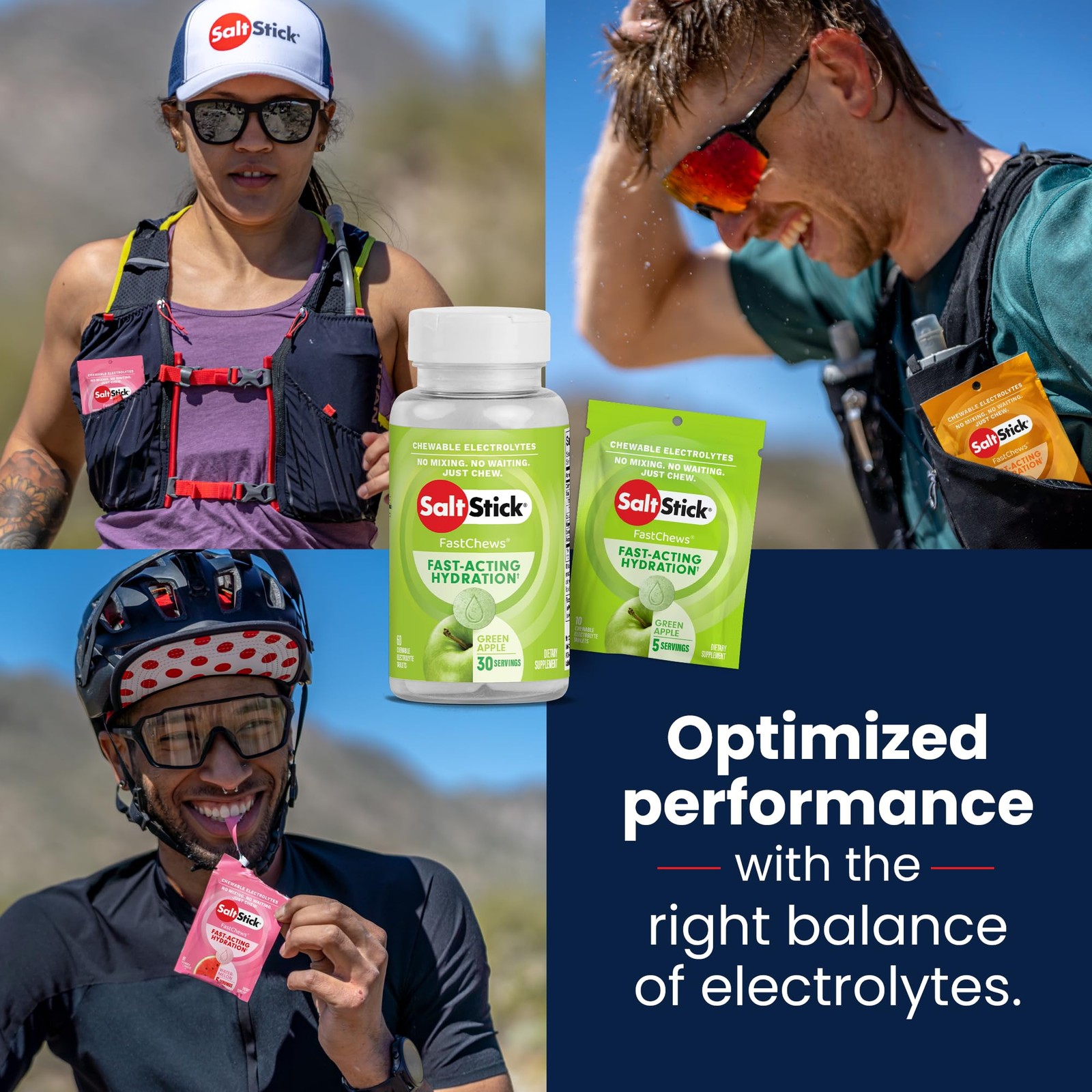 Electrolyte FastChews 60 Count Green Chewable Tablets Salt Tablets for Runn…